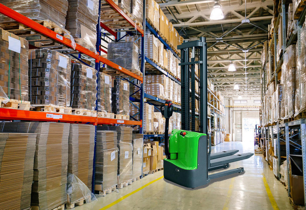 Application Of Walkie Type Electric Battery Powered Pallet Stacker